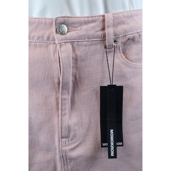Momo Krom Pastel Light Pink Mini Skirt with‎ Pockets & Button Closure size Large - Picture 6 of 13